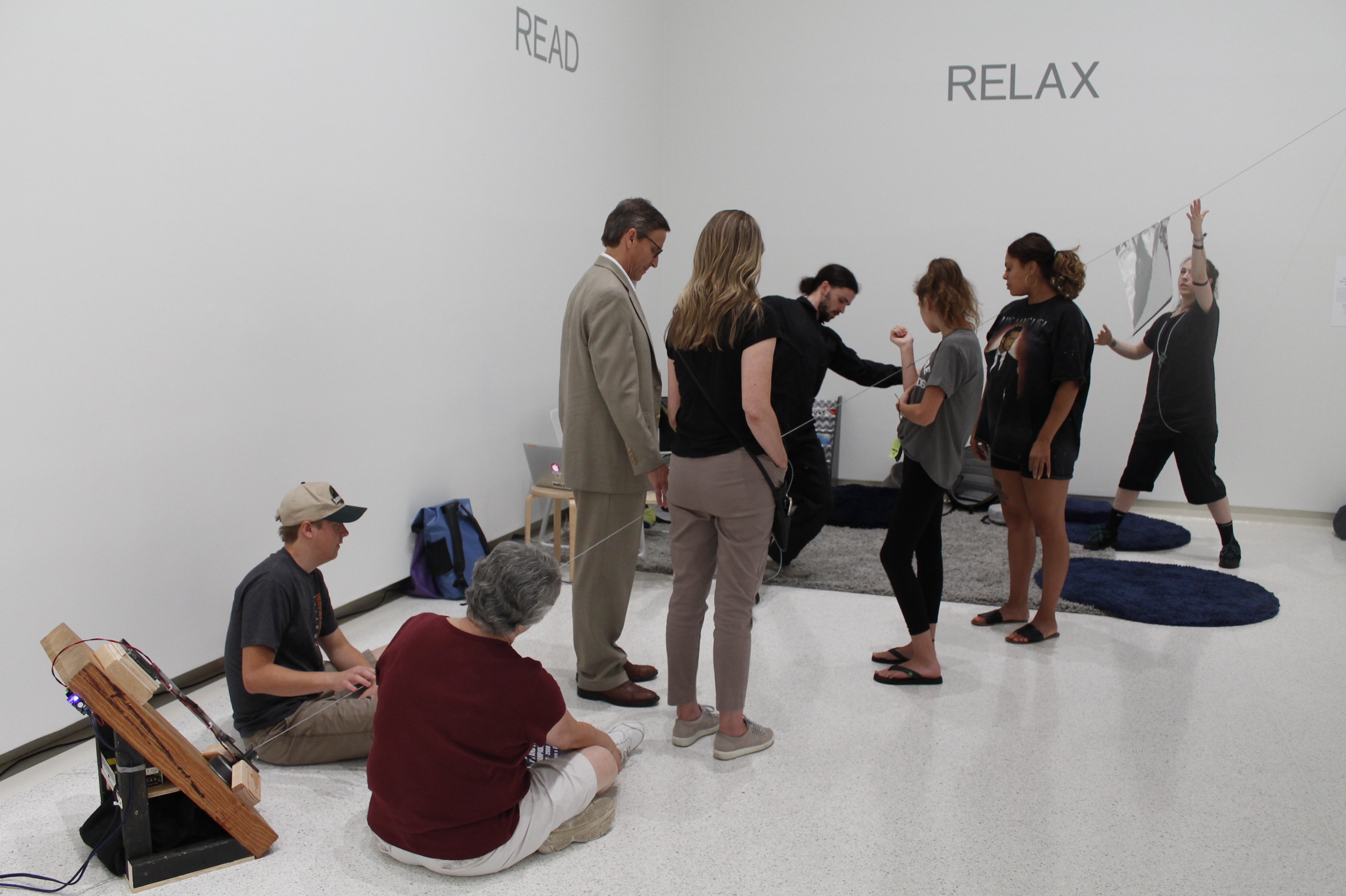 Mid-performance at the museum
