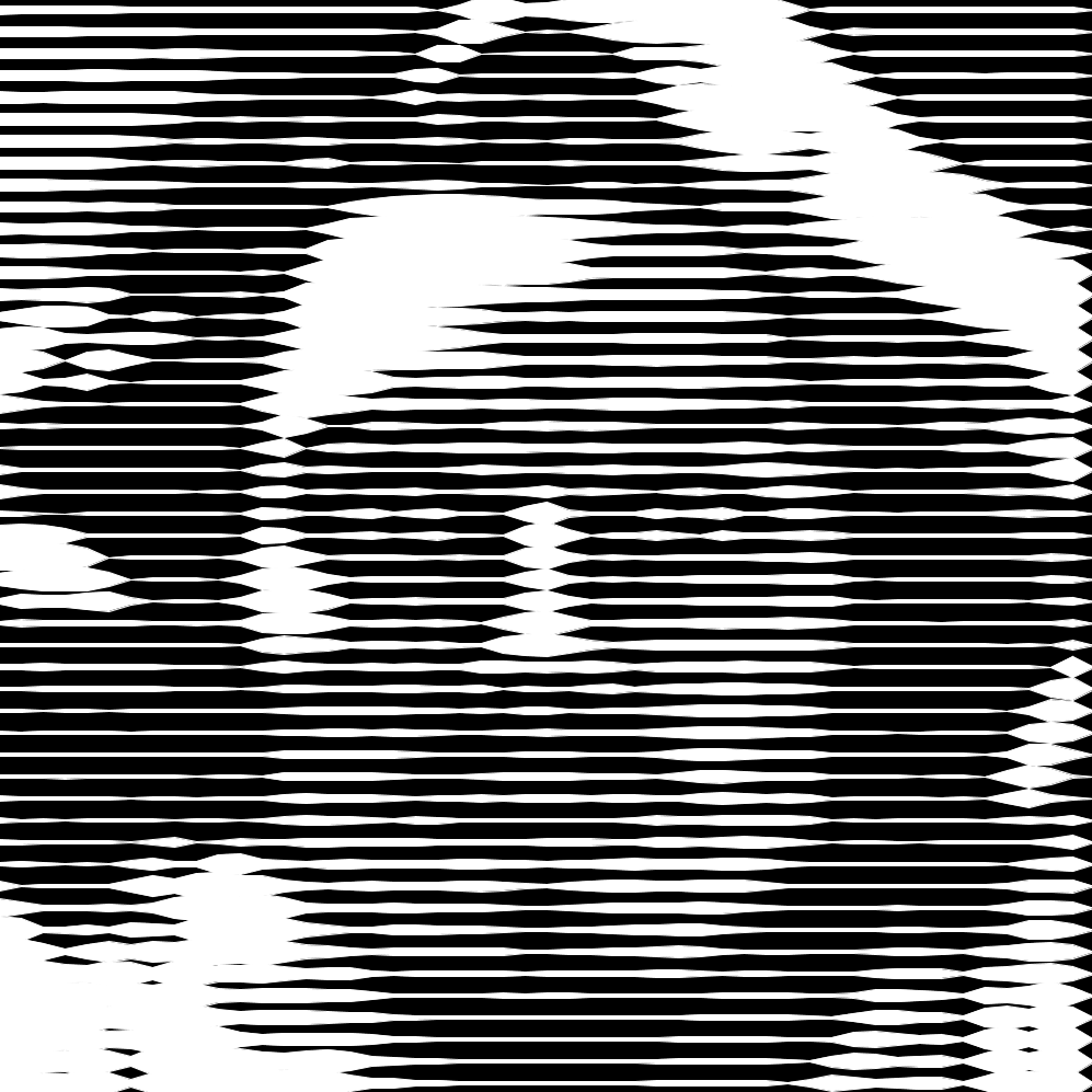 Simulated output: chalk lines vary thickness from left to right