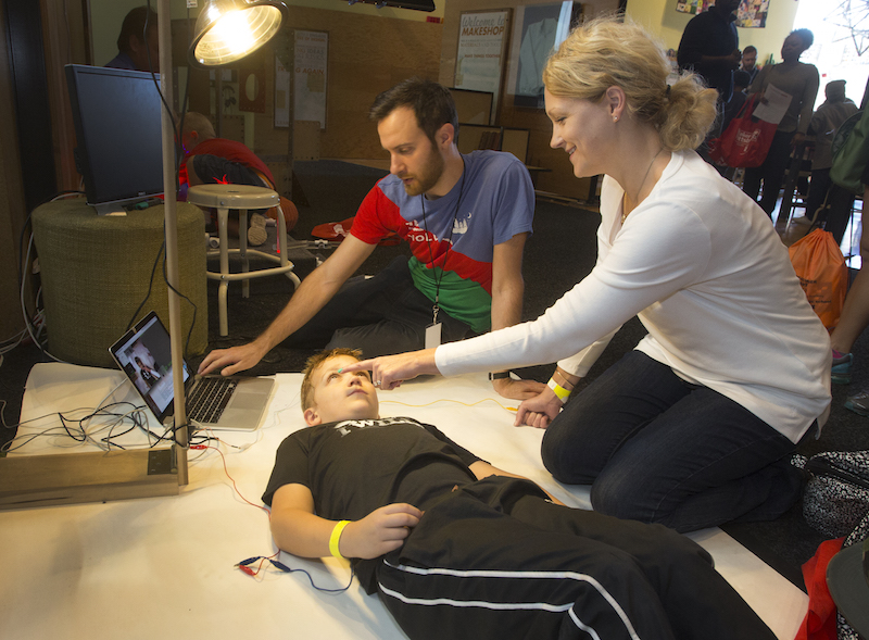 A mother and son have a touching experience at the Pittsburgh Maker Faire